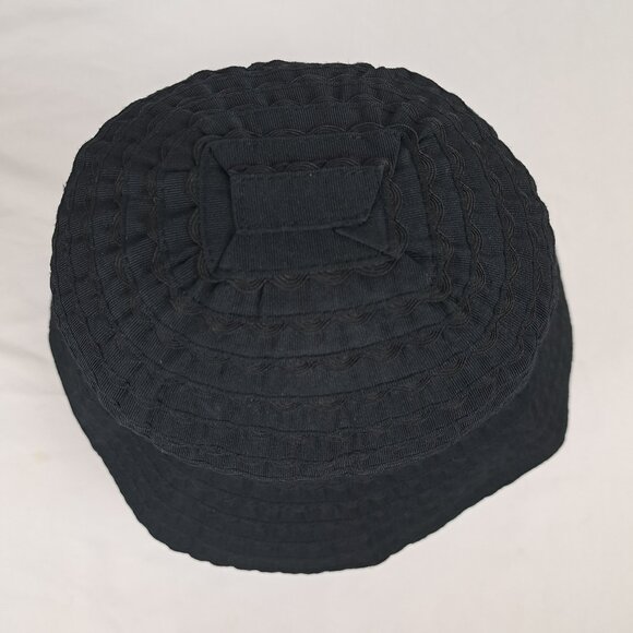 San Diego Hat Company Black Ribbon Braided Sun Hat Scalloped Edge - Picture 9 of 14